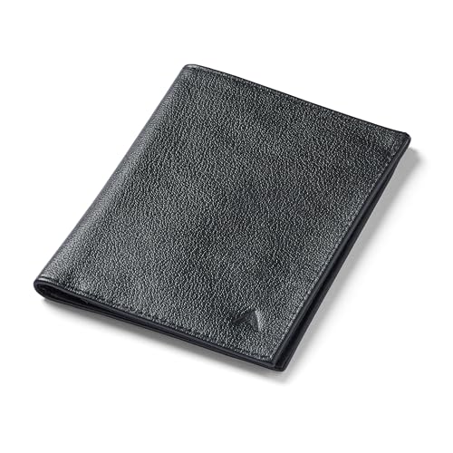 Travel Wallet, RFID Blocking Slim (Leather, Onyx Black) | Slim RFID Blocking Leather Travel Wallet & Passport Holder, Thin, Front Pocket, Holds 10+ Cards & Passport, Men & Women - color: Onyx Black
