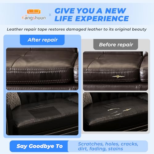 Self-Adhesive Leather Repair Patch, Vinyl Repair Kits for Couch | Glossy, Self-adhesive, quick repair, strong stick, large size, couch repair patch, furniture repair tape, cut to size - color: Glossy Black, size: 3.5X79 Inch