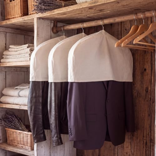 Tranqun 3 Pack 100% Cotton Shoulder Covers for Hanging Clothes Breathable