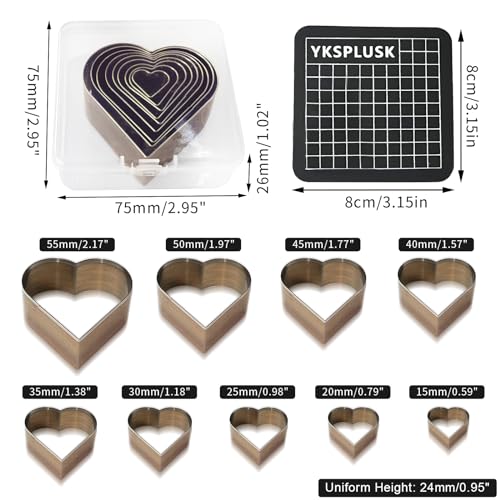 9 Pcs Leather Hole Cutter Tool Set, 9 Sizes Heart Shape Cutter Tools High Carbon Steel, Leather Cutting Dies Kit for DIY Craft, Hollow Punching with Plastic Box - style: 9 Pcs Heart