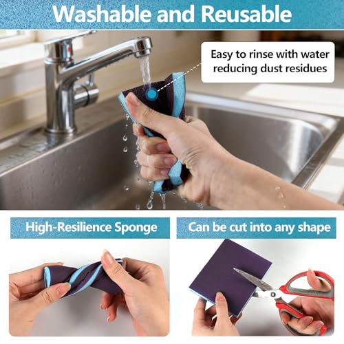 18 Pack Wet Dry Sanding Sponge Set, 100 Grit Foam Blocks Sandpaper - style: 100 Grit