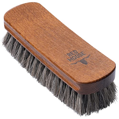 Horsehair Shoe Brush - Shoe Polish Brush for Leather, Boots, Shine - Red Moose | Soft Horsehair Bristles for Gentle Polishing - Ideal For Leather Shoes & Boots - Enhances Shine and Removes Dust