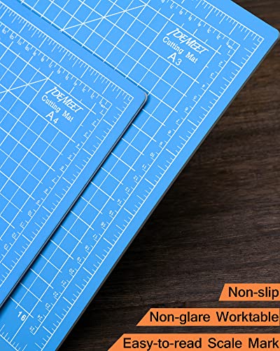 Density-upgraded 18"x12" Self Healing Cutting Mat, Idemeet Rotary Sewing Mat for Crafts, 5-Ply Blade Table Protector Cut Board for Fabric Leather Cutting Quilting Modeling Hobby Project, A3, Blue - color: Blue, size: 18"L x 12"W