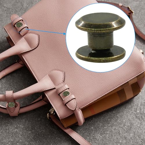 60 Sets Antique Bronze Chicago Screws, M5*4mm Leather Rivets Screw Rivets Buttons DIY Leather Trim Craft Bookbinding for Decorate Repair Belt Bag Shoes Purse - color: Antique Bronze