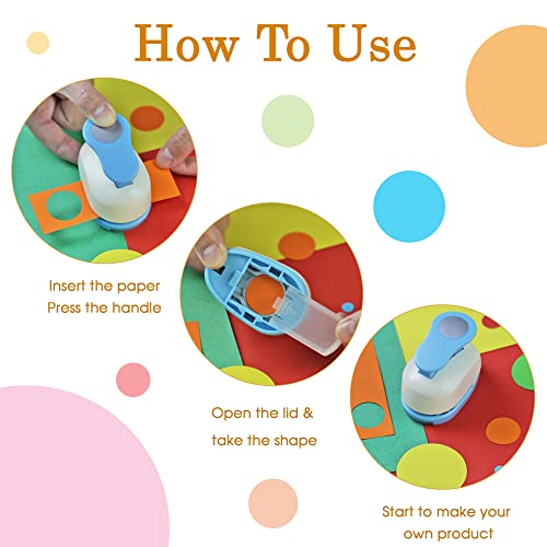Ecohu Set 5 Circle Paper Punch 0.3'' / 0.6'' / 1'' / 1.5'' / 2'', Scrapbooking Hole Punches Crafting, Design for Office Supplies, Card Making, DIY Photo Album. - style: Set 5