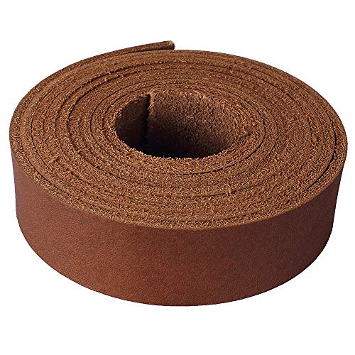 (TM) Genuine Leather Strap Leather Strip 1 Inch Wide and 72 Inches Long, Brown - color: Brown, size: 1inches_2yards