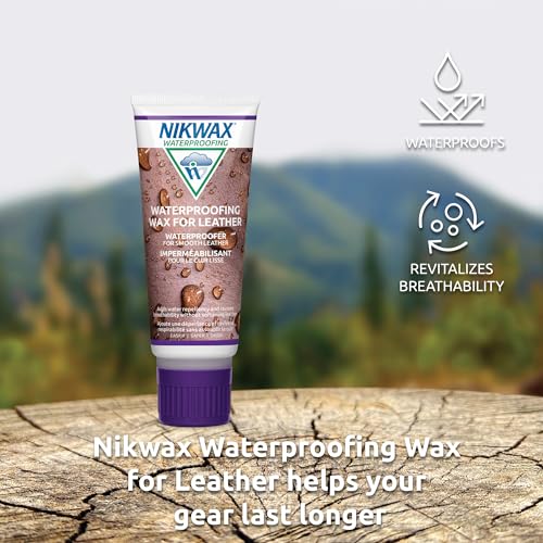 Nikwax Waterproofing Wax for Leather, Cream, Restores DWR Water Repellency, Shoe Care, Boot & Footwear Cleaner, Rain Protection, Safe for Gore-Tex