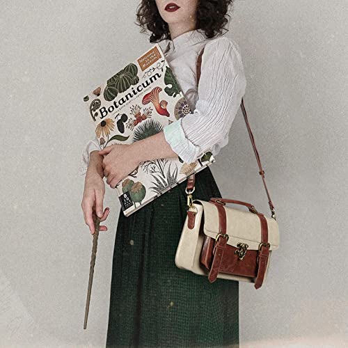 ECOSUSI Women PU Leather Satchel Purse Vintage Small College Crossbody Messenger Bag Work Cross-body Bag - color: Brown+beige