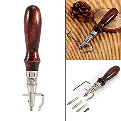 Multifunction Adjustable Leathercraft Stitching Groover Skiving Edger Beveler Leather Working Tools Kit