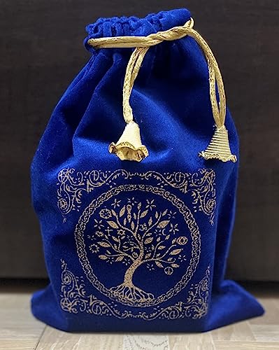 Indian Consigners Soft Velvet Pouch for Tarot, Altar, Rune, Gift, Crystal, jewelry Wrap Bags for Precious, Sacred and Spiritial Items (Blue) - color: Blue