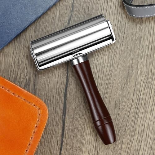 QWORK Leather Press Edge Roller for Leather Crafting and Seam Rolling (3.93''/100mm)