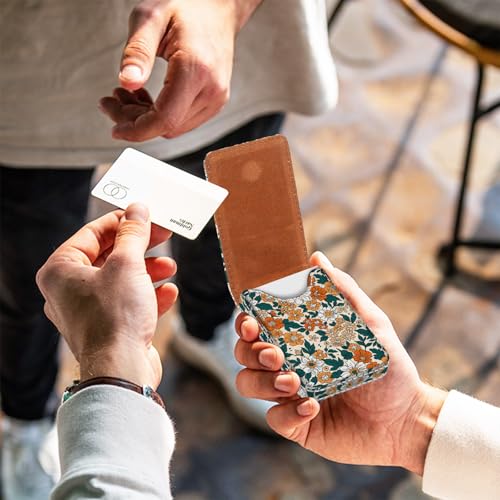 Business Card Holder, PU Leather Printing Business Card Case Pocket with Magnetic Shut, Portable Business Card Carrier Holder for Women or Men (Flower-Yellow) - color: Flower-Yellow