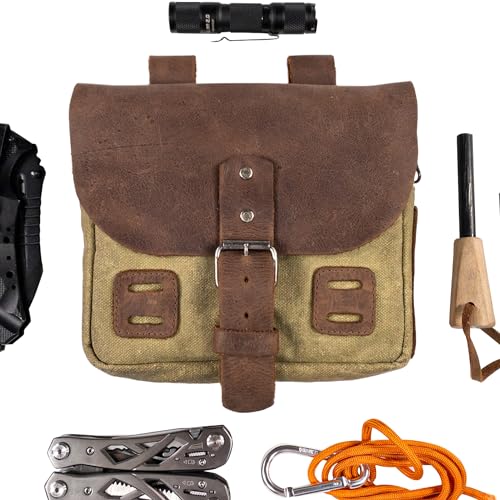 Hide & Drink, Survival Camping Pouch, Belt Loop, Rustic and Handy Tool Bag, Weather Resistant Outdoor Accessories, Traveling Essentials, Waxed Canvas, Handmade - color: Waxed Canvas