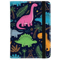 PU Leather Passport Holder Cover 5.9×4.3 Inch with Credit Card Slot Boarding Pass Slot Combo Blocking Passport Holder Wallet Cover Case for Travel Boarding Essentials(Cartoon Dinosaur) - color: Cartoon Dinosaur