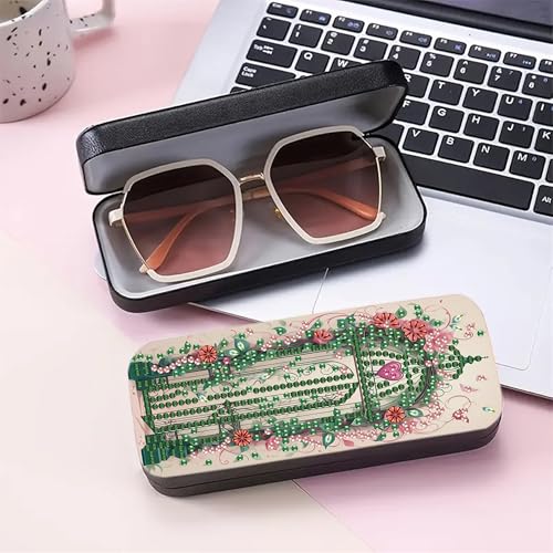 DIZAKIM 1pcs 5d Diamond Art Kits for Adults Small Diamond Painting Kit Gem Art Paint by Diamonds Dots Eyeglasses Case DIY for Beginner Women (#7) - color: #7