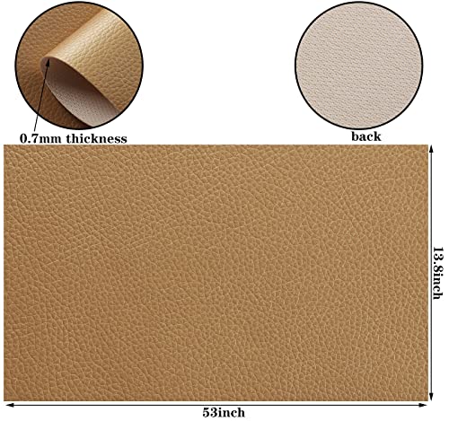Picheng Pearlescent Faux Leather Fabric: 13.8" x 53" Soft Faux Leather Roll | Lychee Texture Solid Color Faux Leather Sheets Marine Vinyl for Making Crafts Leather Earrings Bows Sewing DIY (Gold) - color: Gold