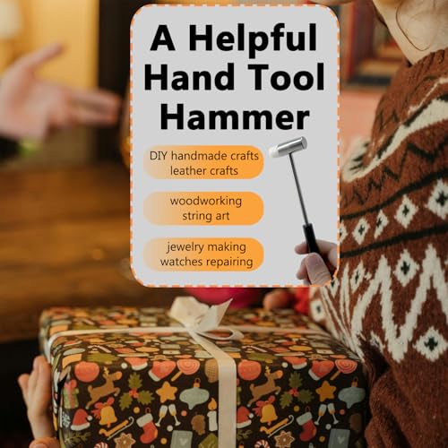 Lightweight Hammer for Book Nook Kits, Woodworking, Small Projects | Little Craft Mallet, Small Hammer for Jewelry Making, Leather, Watch, Home Project - color: Crafting Hammer