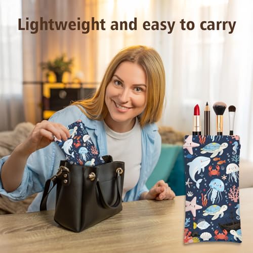 Eyeglasses Sunglasses Case,PU Soft Squeeze Top Glasses Pouch for Women Student,Animal Pattern Portable Anti Scratch - color: Blue