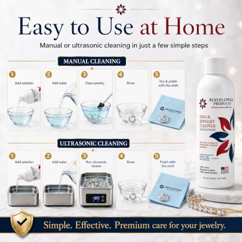 Mayflower Premium Jewelry Cleaning Cloth Made in USA. Sterling Silver Polishing Cloth for Gold Platinum & Diamonds. Removes Tarnish, Restores Shine. Reusable Non Toxic Professional Cleaner (Dark Blue) - color: Dark Blue