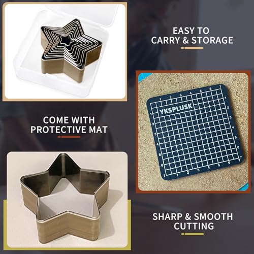 9 Pcs Leather Hole Cutter Punch Set, 9 Sizes Star Shape Cutter Dies Tool, Cutting Mold Punching Die Set for DIY Leathercraft, Leather Cutter Hollow Punching Tool with Plastic Box - style: 9 Pcs Star