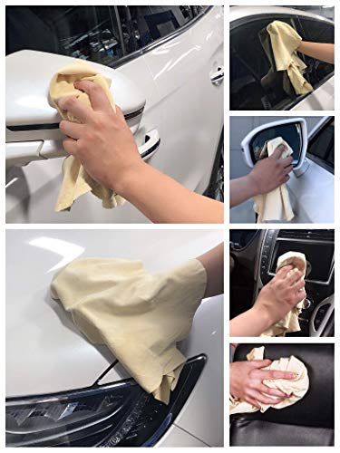 SHEEPSKIN ELITE Chamois Drying Cloth Car Drying Towel Real Leather Absorbent Drying Natural Chamois Car Wash Cloth Accessory (3.7-4.2 sq ft) - size: 3.7 sq. ft.