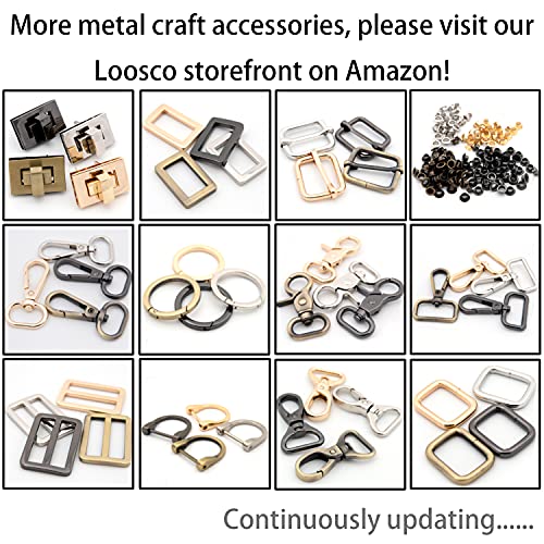 Loosco Flat Metal Adjuster Belt Sliders, 10 PCS Buckle Triglide for Strap Keeper Leathercraft Bag Belt Adjuster (Gold,1 1/2") - color: Gold, size: 1 1/2"