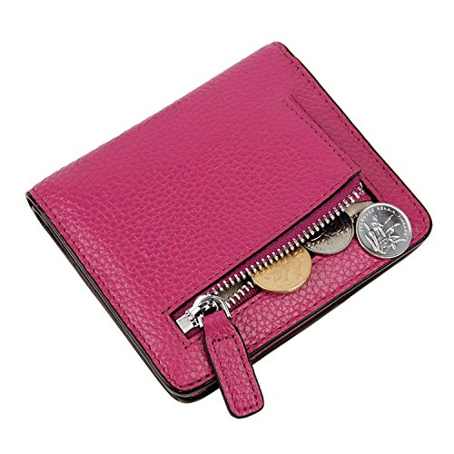Small Leather Wallet for Women, Ladies Credit Card Holder RFID Blocking Women's Mini Bifold Pocket Purse - color: Purple Rfid Blocking