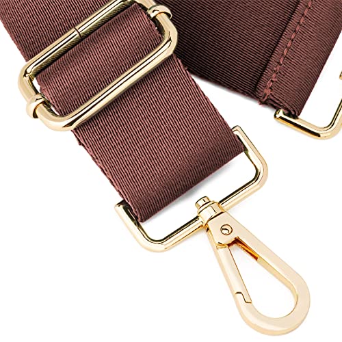 Wide Shoulder Strap (Solid),Adjustable Replacement Belt Crossbody Canvas Bag Handbag - color: Chocolate