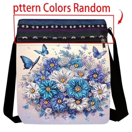 LSQFS Diamond Art Kits for Adults, DIY Diamond Painting Crossbody Bag, 5D Butterfly Floral Diamond Art Bags, PU Leather Art Bag, Craft Kits for Adults Women, Unique Gift - color: Butterfly flower 2