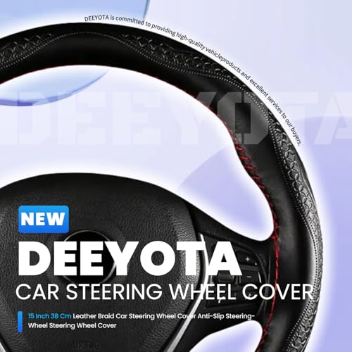 Car Steering Wheel Cover Universal Fit Round Stitch Steering Wheel Wrap Thin PU Leather Steering Wheel Cover Sewn on 15" Car Wheel (Black) - color: Black lines