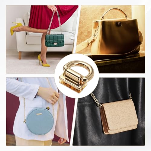M METERXITY Metal Bag Connector, Purse Suspension Clasp with D Ring for Purse/DIY Crafts Hardware Accessories - color: Light Gold