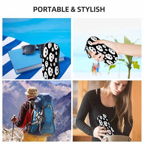 IBILIU Eyeglasses Case Circuit Board Ultra Light Neoprene Sunglasses Case,Soft Reading Glasses Case For Women Men - color: Human Skull