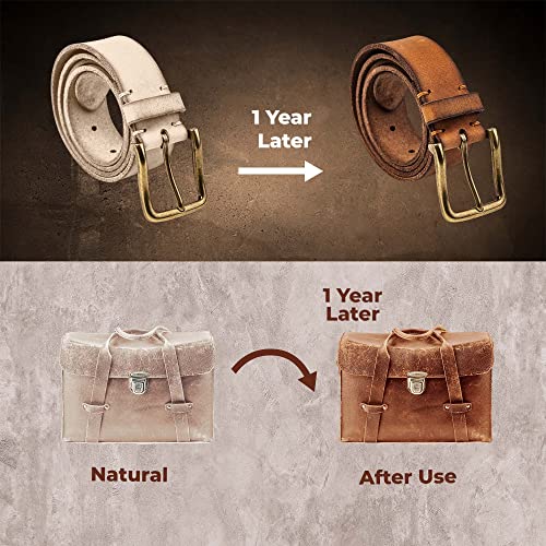 ELW Leather Blank Belt | 5-6 Oz. (2-2.4mm) Thickness | Size: 1-1/4"x84" (3.17x213cm) | Cowhide Vegetable Tanned | Full Grain Strip, Strap | Ideal for DIY Belts for Tooling, Crafting, Stamping, Dyeing - size: 1-1/4"x84"