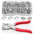 Vintrex 11mm Metal Snap Button Kit - 100Set Silver Hollow Snaps for Fabric with Fastener Pliers, Sewing Button Snaps for DIY Crafts, Clothing & Sewing Projects(402Pcs) - color: 11 mm 100Set