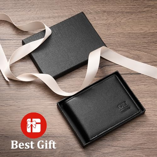 Gostwo RFID Blocking Bifold Wallet for Teen Boys & Men, Credit Card Holder - color: Black Dark