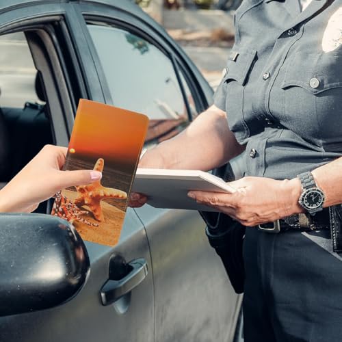 Leather Car Registration and Insurance Card Holder, Car Document Holder for Cards License with Magnetic Shut(Orange) - color: Orange