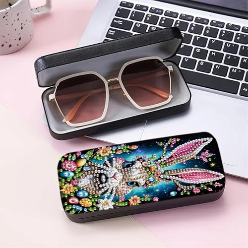 DIZAKIM 1pcs 5d Diamond Art Kits for Adults Small Diamond Painting Kit Gem Art Paint by Diamonds Dots Eyeglasses Case DIY for Beginner Women (#9) - color: #9