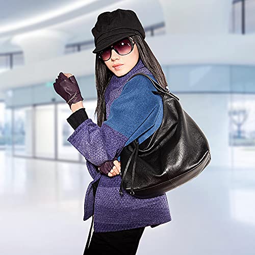 zency 6 Colors Fashion 100% Real Genuine Leather Women Shoulder Bag Handbag Lady Casual Tote - color: Black