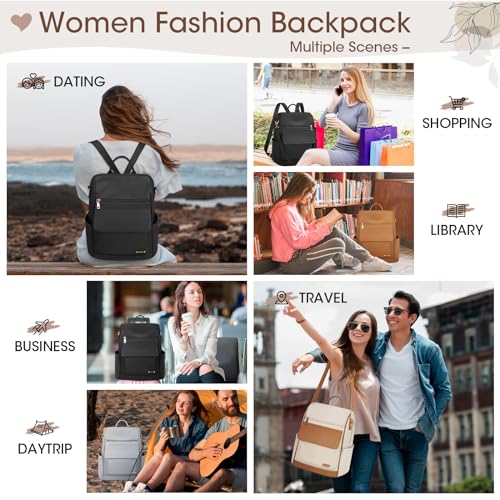 NUBILY Backpack Purse for Women Leather Anti-Theft Mini Backpack Fashion Designer Handbag Convertible Travel Bag Ladies Shoulder Bags, Brown - color: Brown