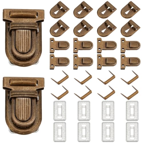 PH PandaHall 10 Sets Iron Purse Push Locks Clasp Lock for Leather Bag Case Clasp for DIY Hangbag Purse Suitcase Closures Hardware, Antique Bronze - color: Antique Bronze-10 sets