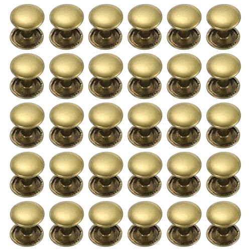 uxcell 100 Sets Double Cap Leather Rivets, 10x10mm Round Cap Metal Studs Rivets for Leather Craft Repair DIY Purse Belts Bags Shoes, Bronze - color: Bronze, size: 10x10mm