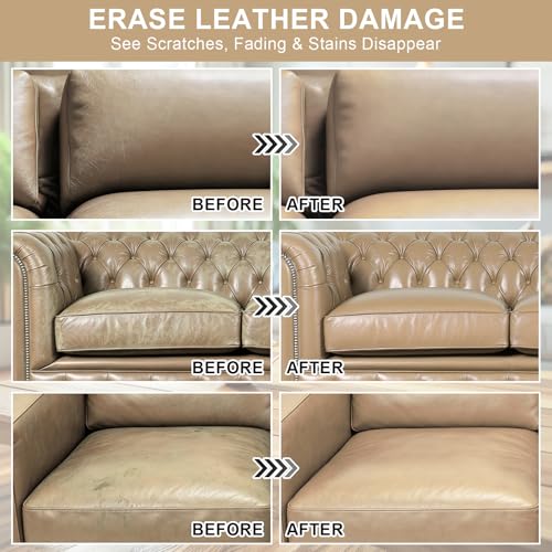 STARTSO WORLD Leather Recoloring Balm,Beige Leather Repair Kit for Furniture,Couches & Car Seats, Leather Paint, Leather Color Restorer, Leather Scratch Remover - color: Beige, size: Leather Recoloring Balm