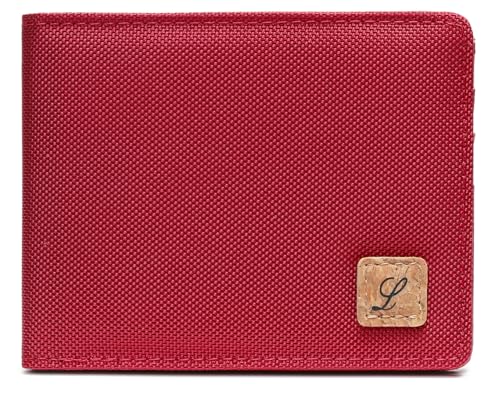 Lanyani Minimalist Fabric Wallet Bifold RFID Blocking - color: C-Red