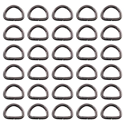 Swpeet 150Pcs 3/4 Inch - 20mm Black Multi-Purpose Metal D Ring Semi-Circular D Ring for Hardware Bags Ring Hand DIY Accessories (Gun-Black, 3/4 Inch) - color: Gun-black, size: 3/4 inch