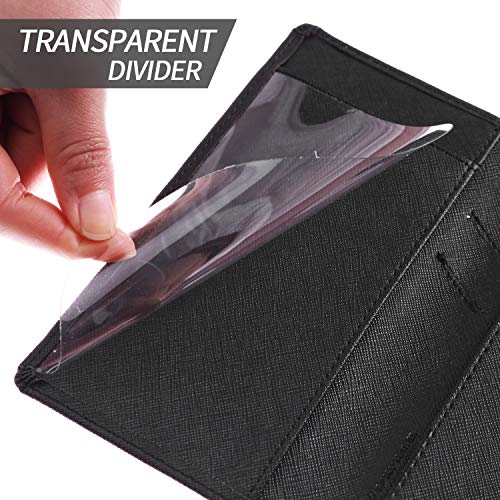 Leather Checkbook Cover for Men Women RFID Blocking by GNEGNI - color: Cross Black