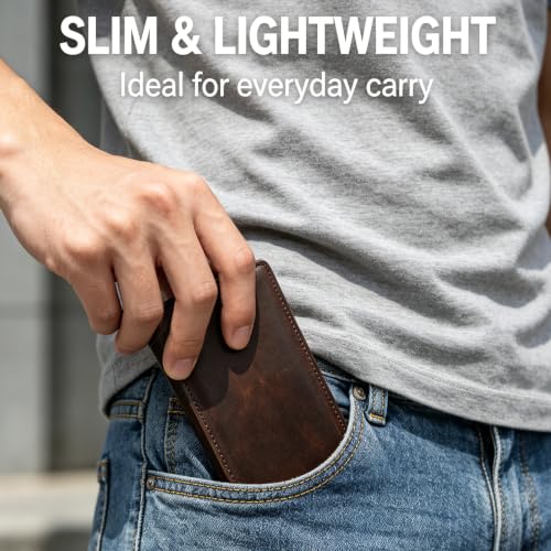 Vintage Genuine Leather Long Wallet for Men Women - color: 33-Coffee