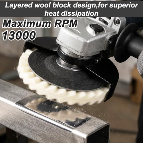 Wool Felt Flap Polishing Disc 2Pcs,Buffing Discs for Angle Grinder 4.5 Inch
