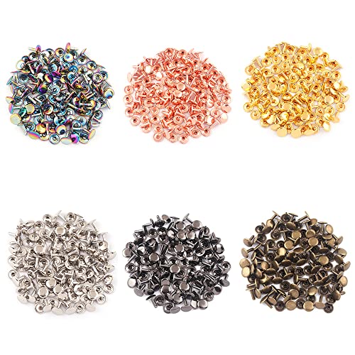 Mixed Color Tubular Double Cap Rivets,Rapid Rivet,12mm Each Color 20pcs | Mixed Color,Tubular Double Cap Rivets,12mm,Rapid Rivet Studs for Purse Handbags Shoes Belts Leather Craft,Each Color 20pcs - color: 12mm Each Color 20pcs