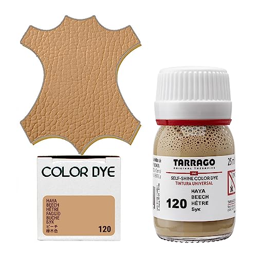 Tarrago Leather Dye Kit with Deglazer and Applicator - Restore & Recolor Shoes, Boots, Purses, Wallets, Jackets, and Furniture - Rich Pigment - 25mL - color: Beech Brown #120