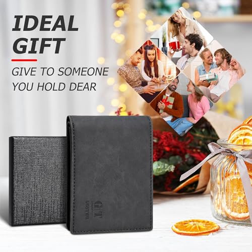 Gostwo RFID Blocking Bifold Wallet for Teen Boys & Men, Credit Card Holder - color: Black Vintage